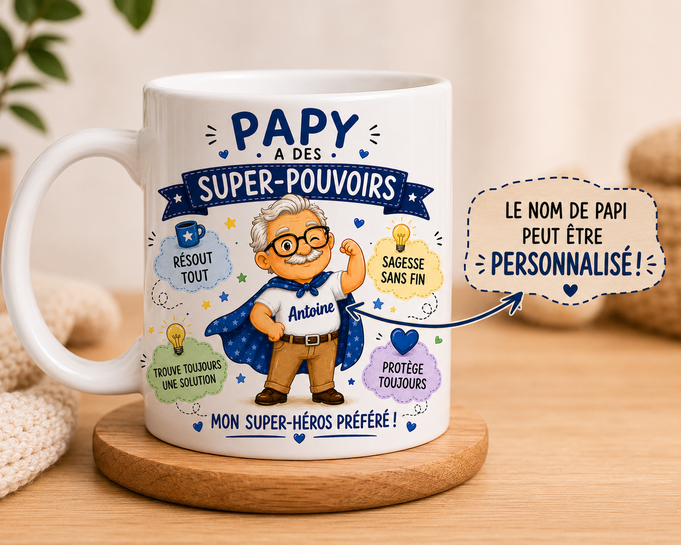 Mug "Super-pouvoirs du papy"