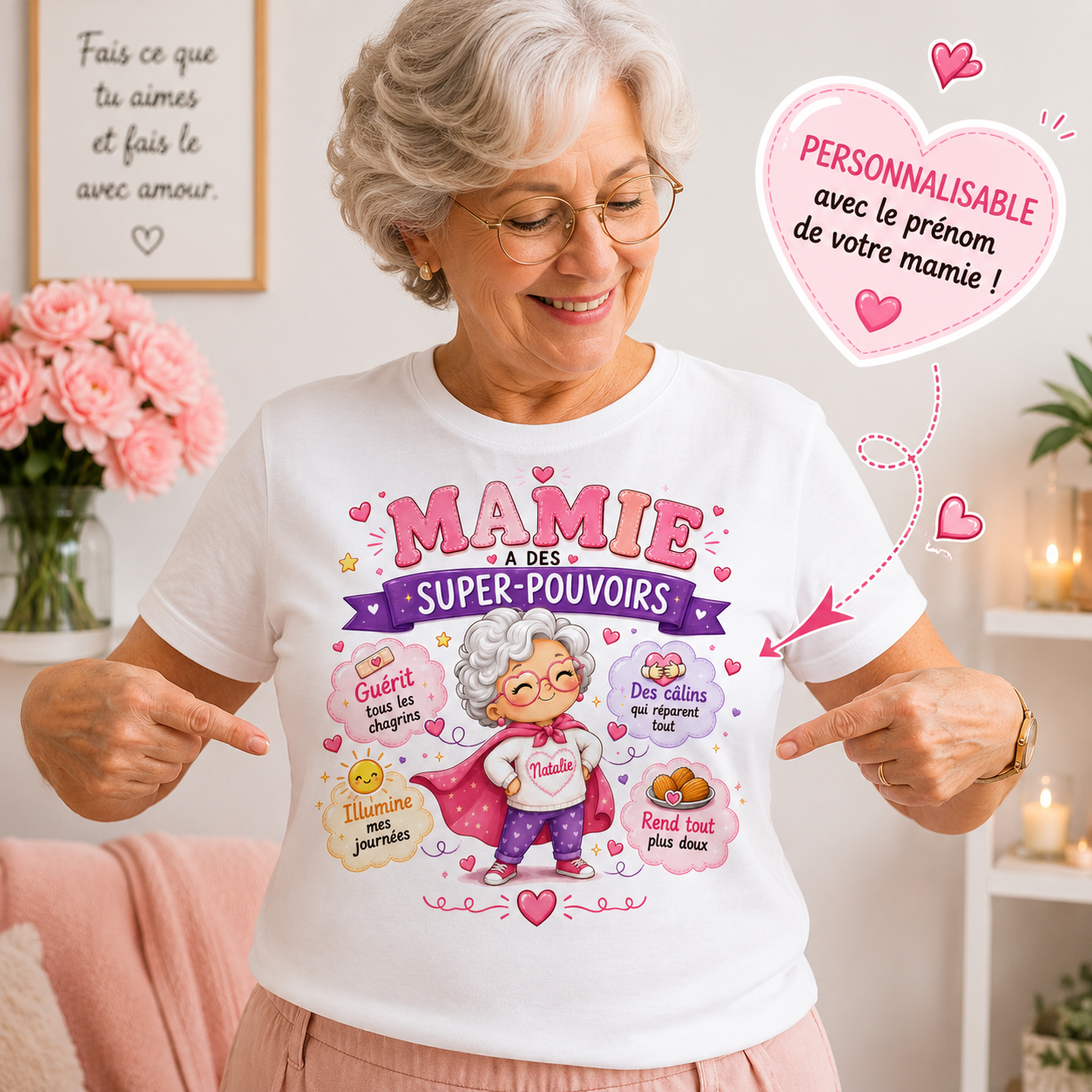 T-shirt "Super-pouvoirs de mamie"