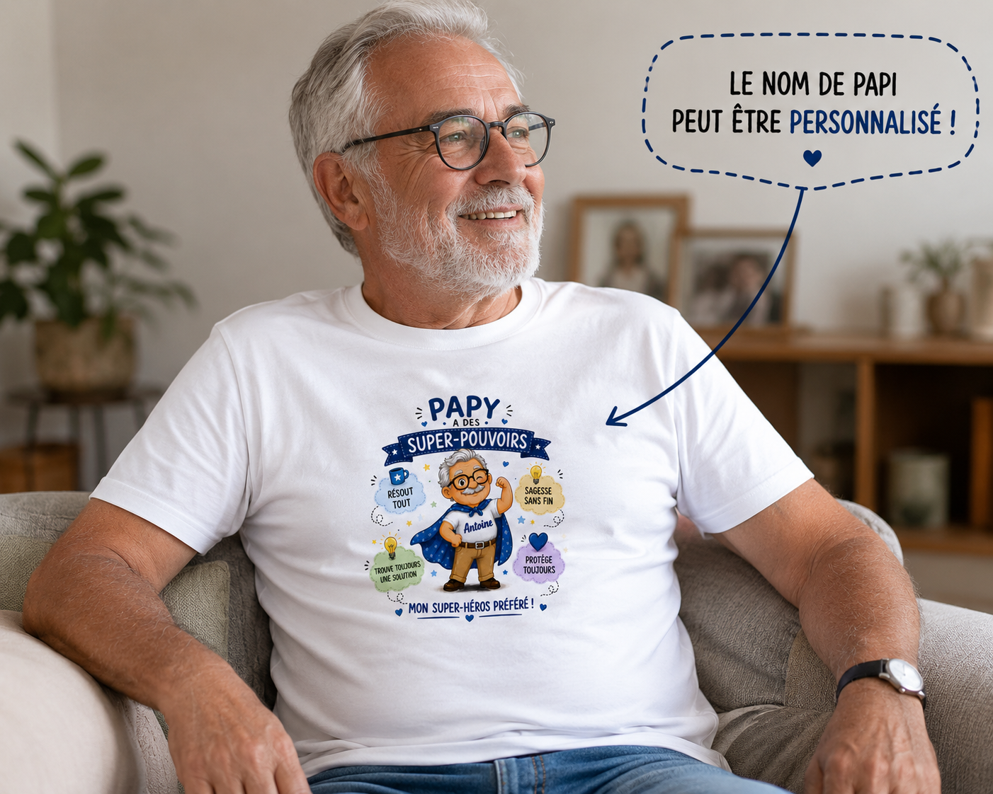T-shirt "Super-pouvoirs du papy"